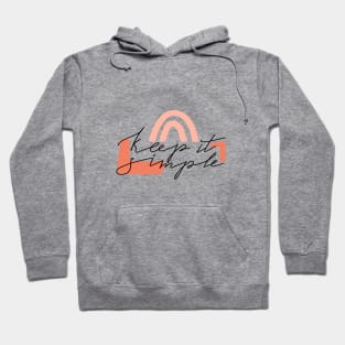 Abstract geometric shapes and lettering. Typography slogan "Keep it simple". Design print. Hoodie